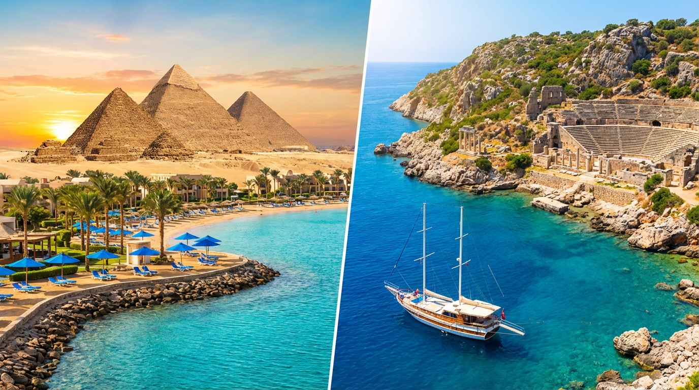 Ēģipte vai Turcija 2026: kuru izvēlēties pirmajam ceļojumam no Rīgas?